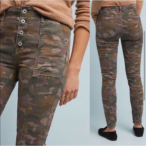 Anthropologie Denim - Anthropologie Jefferson Utility Button Fly Camo Jeans Size 29